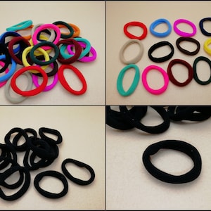 20/100 pieces 8 mm width elastic ponytail holders hair accessories , wholesales stretch hair ties cord headband black mix color , ZH0045
