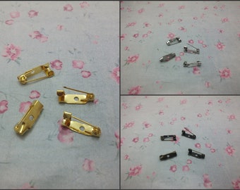 20/100/500 Stück 15 mm Länge Metall Brosche Pin Rückseite Bar Schmuck Abzeichen Clip Fang Sicherheitsnadel Fund , Gold Silber Bronze Farbe Option ZF0043
