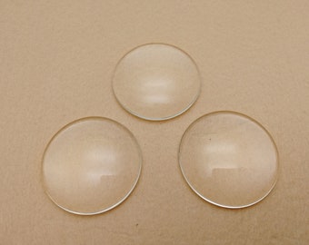 35 mm Durchmesser runden klaren Glas Cabochon Charme, flache Rückseite perfekt glatten Rand Kuppel transparent Cameo decken Schmuck Anhänger Suche ZG0001