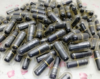 clear color wish message pill capsule charm with black color blank paper note inside 30/100/500 pieces secret love pill bead finding ZP0106