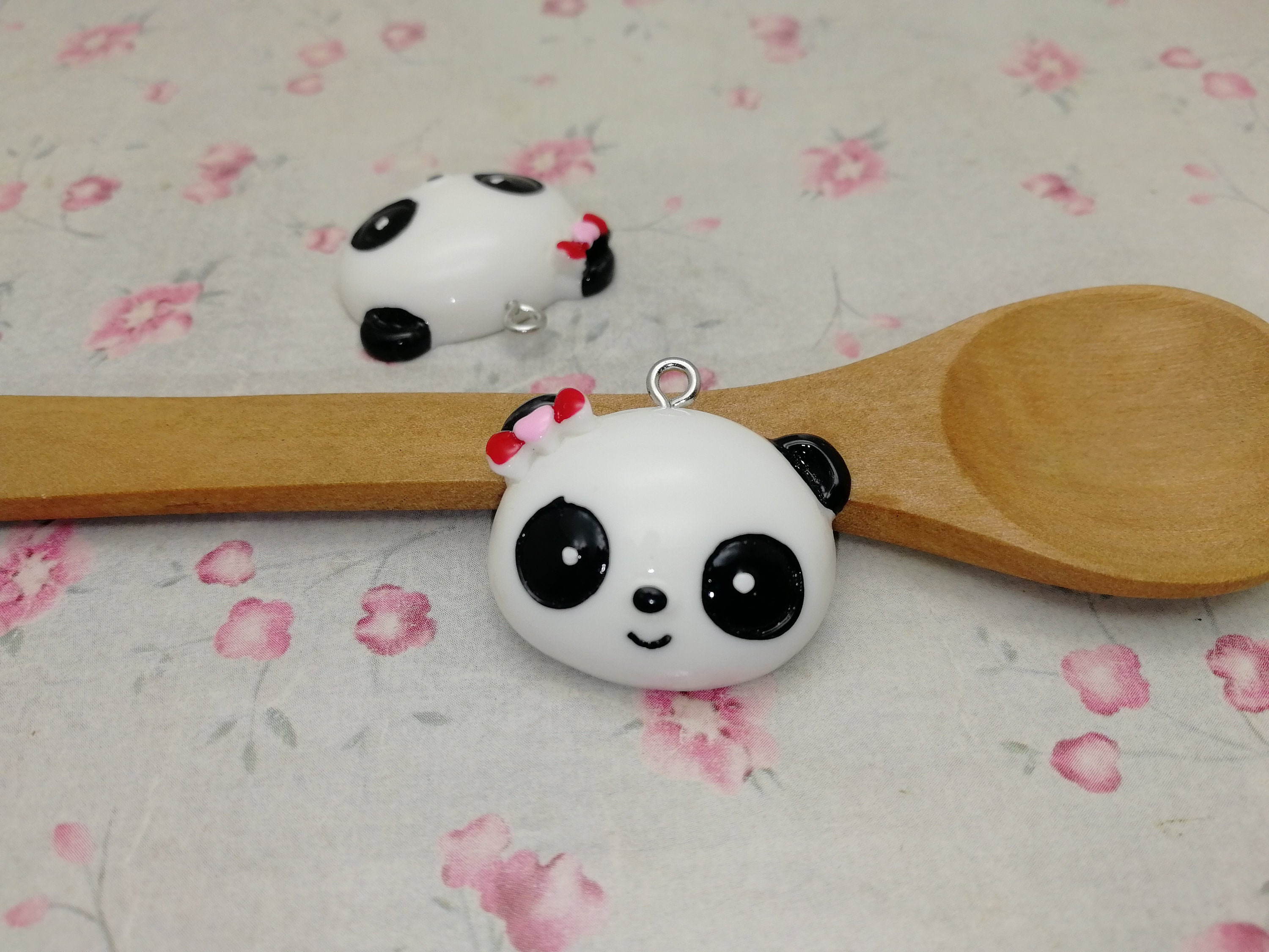 アクセサリー panda 6/20 Pieces Plastic Panda Pendant Charm , Resin Handmade