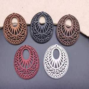 6/20/100 pcs Teardrop Shape Natural Wooden Pendant , Unfinished Wood Cutout Earring Dangle Drop Charm Painted Dyed Stained Filigree , ZW0013