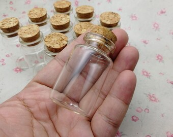 10/50 piezas 50x30 mm botella de vidrio transparente con corcho, 20 ml de retención de líquido frasco de vidrio transparente frasco boda fiesta deseo botella alimentos seguros ZB0134