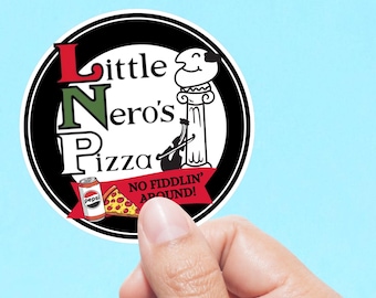 Glänzender Aufkleber von Little Nero's Pizza – Nostalgie für Fans des Films „Kevin – Allein zu Haus“