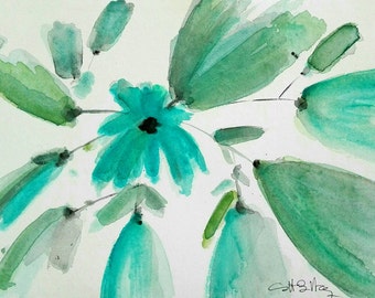 Turquoise watercolor