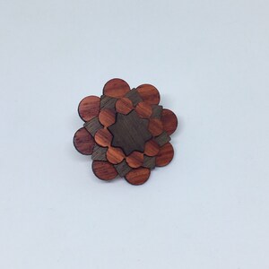 Padauk and Walnut Lapel -flower lapel -wood flower - boutonnière -groom -groomsmen- wooden lapel flower -flower lapel pin -lapel pin