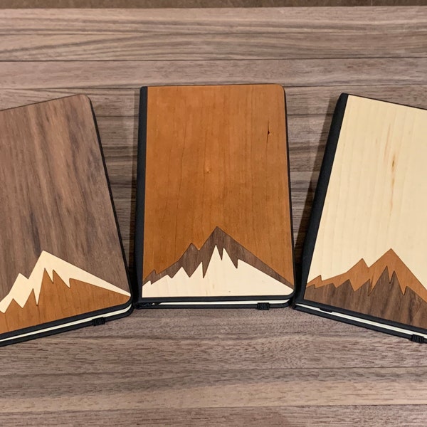 Wooden notebook journal mini pocketbook