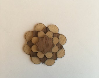Maple and Walnut Wooden Lapel Flower - lapel pin - wooden lapel pin - wood flower - wedding accessories - coat lapel