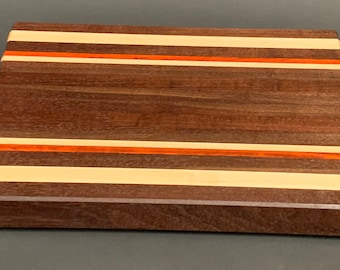 Wood Cutting Board Edge Grain Walnut Maple Padauk Wedding Gift Housewarming Personalized Cheese Board Host Gift