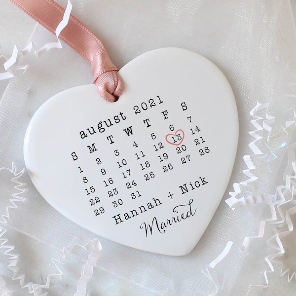 MARRIED Ornament- Wedding Gift- Our First Christmas as Mr and Mrs- Couples Ornament- First Married Christmas- Newlywed Gift- Calendar