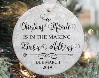 Pregnancy Ornament- Expecting Ornament- Baby Ornament- Pregnancy announcement -New Parents ornament- Christmas Pregnancy Announcement