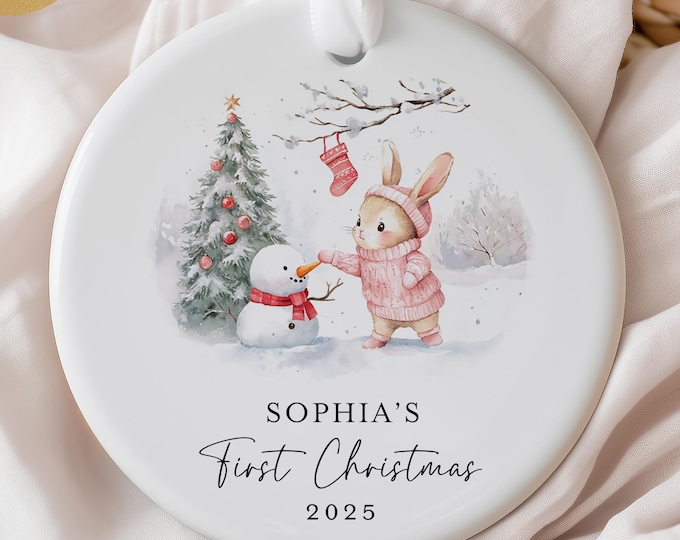 Personalized Baby’s First Christmas Ornament, Custom Newborn Keepsake Gift, Baby Boy or Girl Gift, Baby Girl Ornament