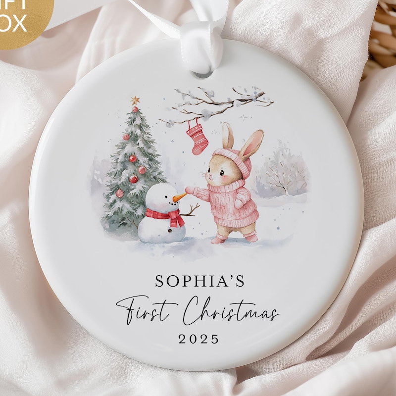 Personalized Baby’s First Christmas Ornament, Custom Newborn Keepsake Gift, Baby Boy or Girl Gift, Baby Girl Ornament