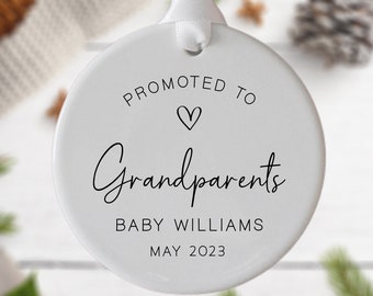 Promoted to Grandparents, Pregnancy Announcement, Reveal to Grandparents, New Baby Announcement, Christmas Ornament, Grandma Gift, Grandpa