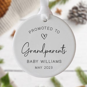 Promoted to Grandparents, Pregnancy Announcement, Reveal to Grandparents, New Baby Announcement, Christmas Ornament, Grandma Gift, Grandpa