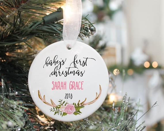 Baby Girl Ornament- Babys First Christmas Ornament- First Christmas Ornament- Custom Ornament- My First Christmas