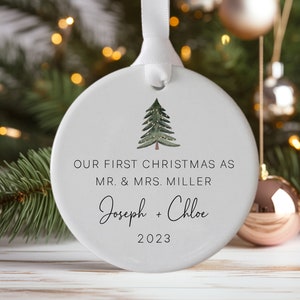 Married Ornament, Wedding Gift, Our First Christmas as Mr and Mrs