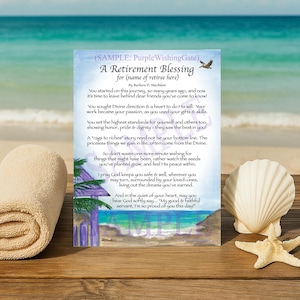 Meaningful Retirement Card, Personalized Poem for Retiree, 5x7 Frame-able Retirement Blessing, Unique Retirement Gift for Co-Workers