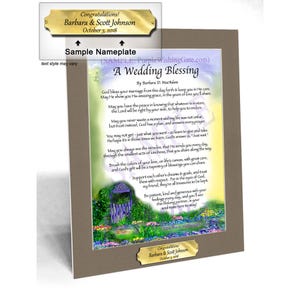 Sentimental Wedding Blessing with Personalized Nameplate | Frame-able Wedding Gift for Bride and Groom | Unique 8x10-inch Wedding Poem