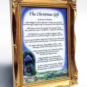 Poesia popolare - Il regalo di Natale - in formato digitale, poesia natalizia digitale incorniciabile 5x7, stampa e incornicia o usa per e-card di Natale