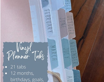 Monthly planner tabs