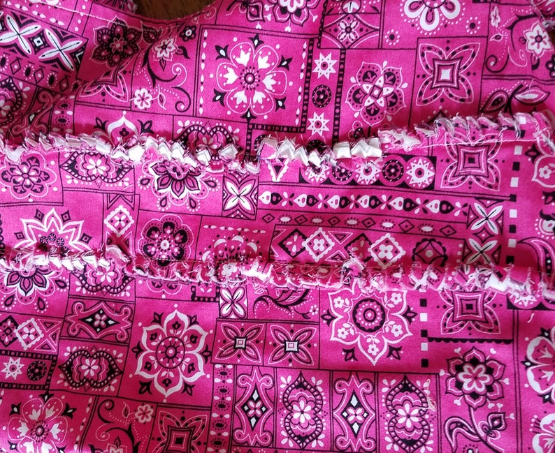 pink upcycled tote bag Pink and black bandana tote bag pink and black beach bag, small travel tote bag upcycled pink tote bag