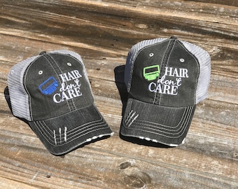 Jeep Hair Don't Care Trucker Hat with Your Choice of Grill Color