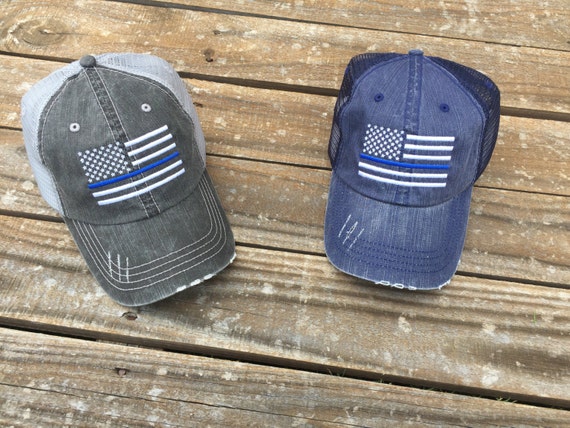 Back the blue trucker hat Outlet