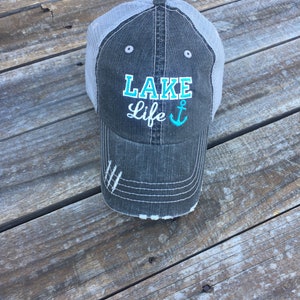 Lake Life Trucker Hat with Your Choice of Anchor Color
