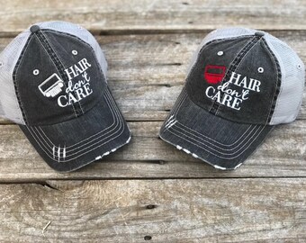 Jeep Hair Don't Care Trucker Hat with Your Choice of Grill Color