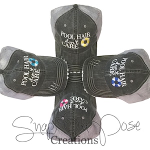 Pool Hair Don&#39;t Care Trucker Hat with Assortment of Colors for the Buoy