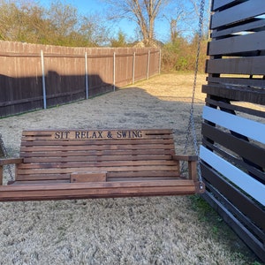 6ft Cedar Porch Swing, Custom Outdoor Wood Furniture, Oversize Swing for Family image 8