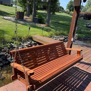 6ft Cedar Porch Swing, Custom Outdoor Wood Furniture, Oversize Swing for Family