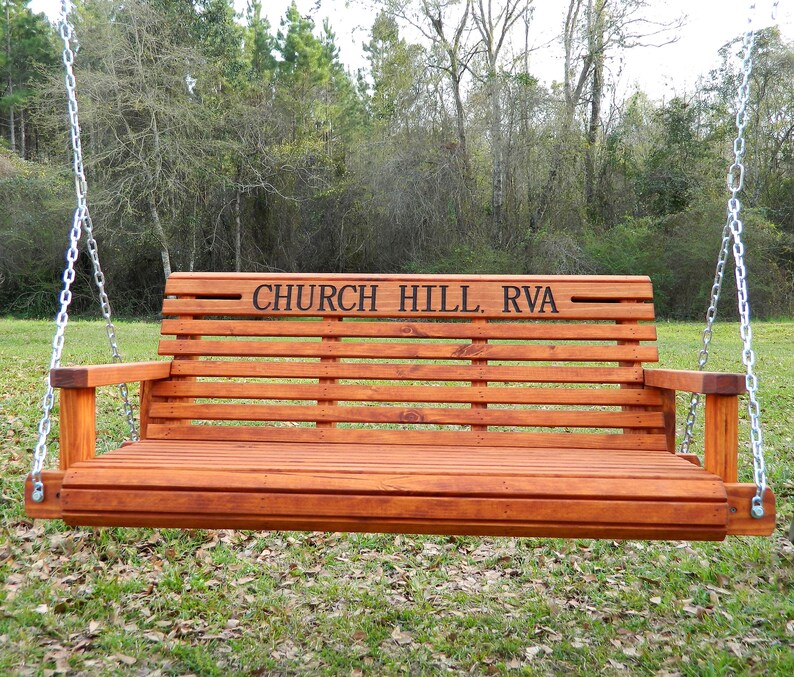 Engraved Lettering Personalization Upgrade for Southern Swings and Gliders image 9