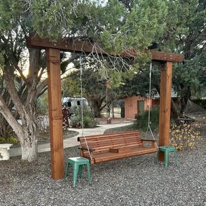 6ft Cedar Porch Swing, Custom Outdoor Wood Furniture, Oversize Swing for Family image 8