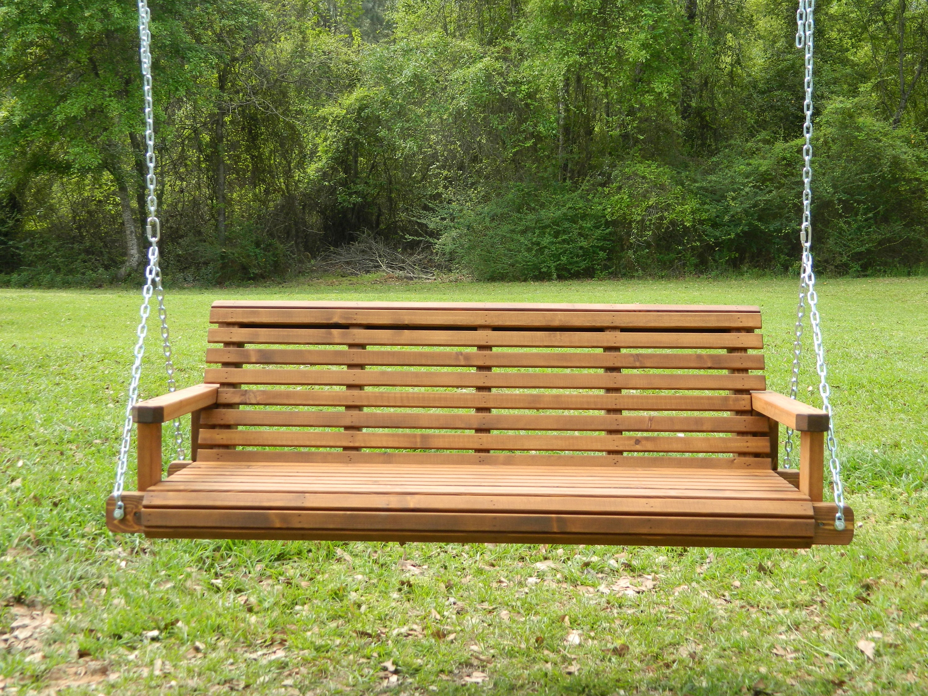 5ft Cedar Porch Swing Solid Wood Patio Swing Backyard Wedding