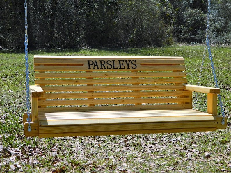 4ft Porch Swing Solid Wood Patio Swing Housewarming Gift for Etsy