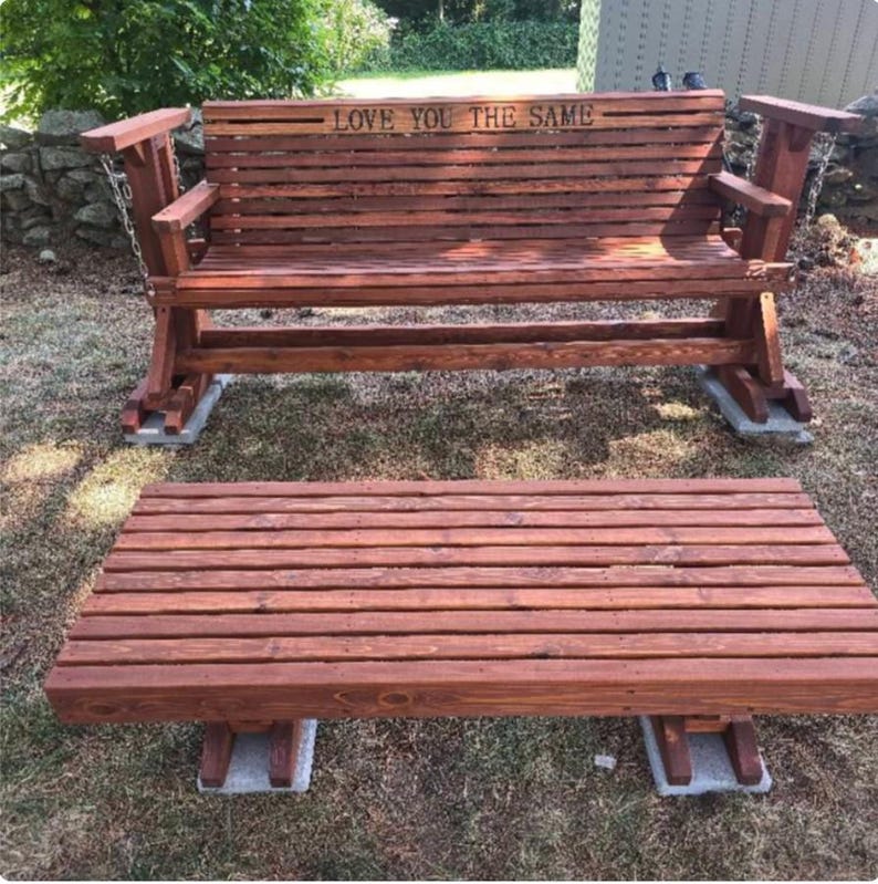 Cedar Wood Coffee Table, Handmade Outdoor Living Room Furniture image 7