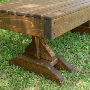 Cedar Wood Coffee Table, Handmade Outdoor Living Room Furniture image 8
