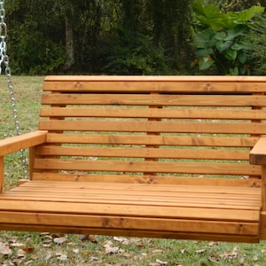 3ft Cedar Porch Swing, Swing Chair, Tree Swing, Hanging Chair with Option to Personalize, Porch Swing for Narrow Porch