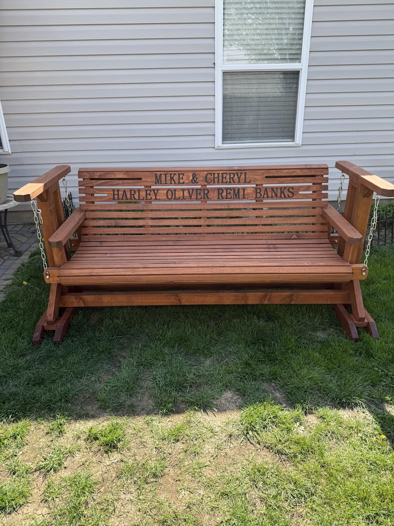 Engraved Lettering Personalization Upgrade for Southern Swings and Gliders image 3