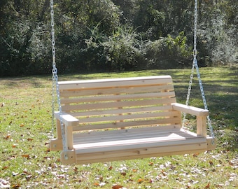 2ft Cypress Porch Swing,Patio Swing,Bench,Wood Porch Swing,Outdoor Gift for Family,Wedding Gift with option to Personalize