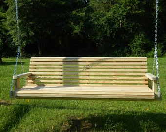 Pressure Treated Porch Swing, Solid Wood Custom Outdoor Furniture, Various Sizes Available