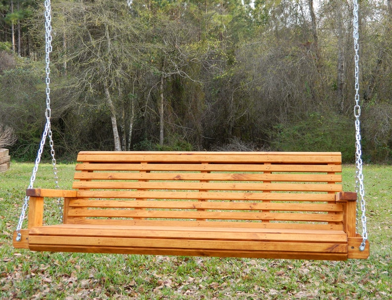 5ft Porch Swing Solid Wood Patio Swing Outdoor Gift for Etsy
