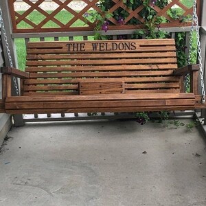 Engraved Lettering Personalization Upgrade for Southern Swings and Gliders image 7