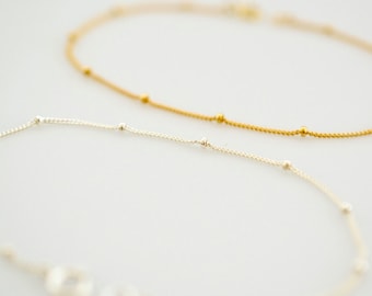 Best Layering Bracelet/ Tiny Bead Chain Bracelet/ Satellite Chain Bracelet / Dainty Chain Bracelet / Dew Drop Bracelet