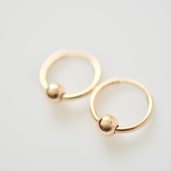 Ball Hoop Earrings Tiny Hoop Earrings Simple Hoop Earrings