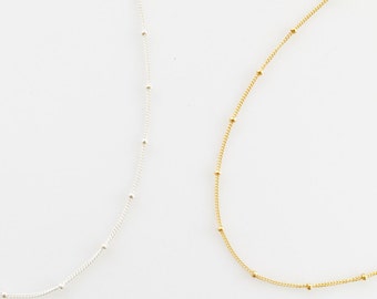 Satellite Chain Necklace, Dainty Necklace, Layering Necklace, Chain Necklace, Simple Everyday Necklace, Dew Drop Necklace