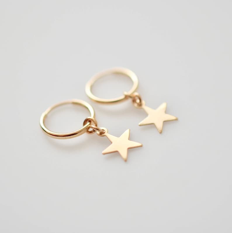 Gold Star Earrings Silver Star Earrings Star Hoop Earrings Hoop Earrings With Star Charms