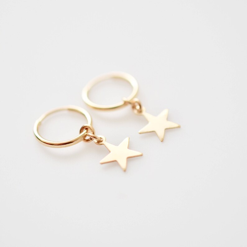 Gold Star Earrings Silver Star Earrings Star Hoop Earrings Hoop Earrings With Star Charms